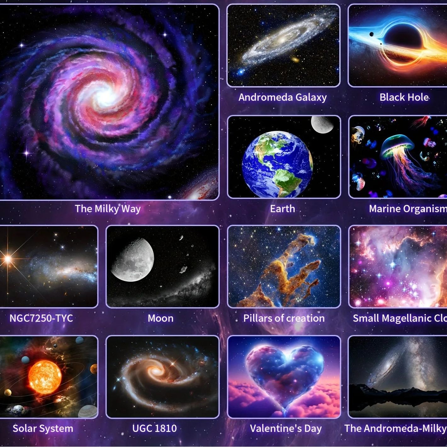 Aurora Star and Galxy Projector (Black)